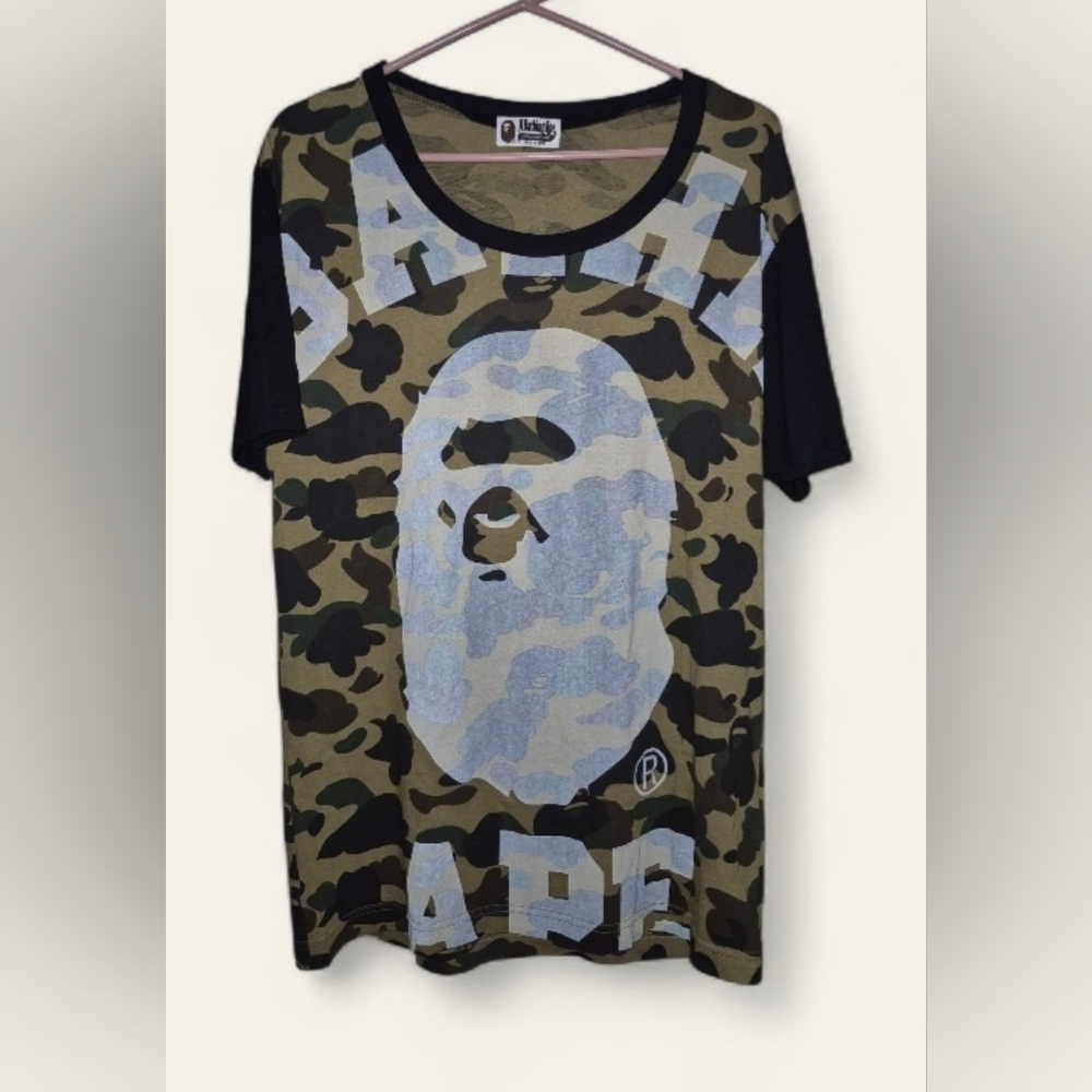 Bape Camo Short Sleeve Tee - Black and Green